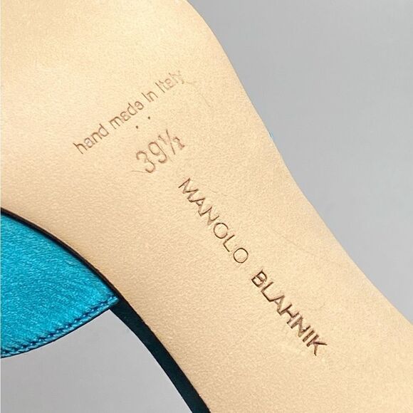 Manolo Blahnik Lurum 90 Embellished Satin Mules size 39.5 - Picture 12 of 12